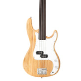 Glarry Fretless Electric Bass Guitar Full Size 4 String for experienced Bass Players - Burlywood